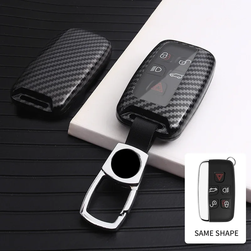 New Fashion Carbon Fiber+TPU Car Smart Remote Key Case Bag Housing For Jaguar XJ XE XF XFL XEL F-PACE F-TYPE Accessories