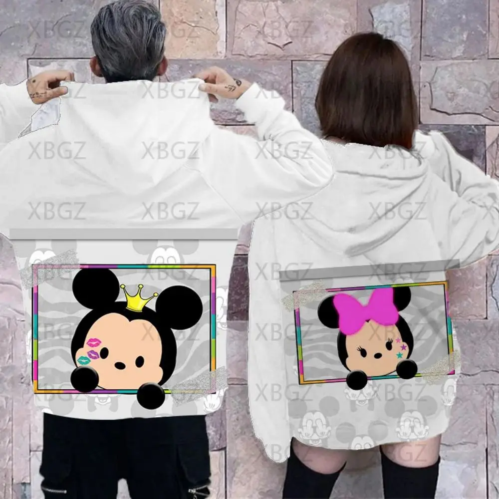 Disney-Sudadera con capucha de Minnie Mouse para mujer, ropa de pareja, Sudadera con capucha Y2k, sudadera con estampado, Top de moda para hombre y