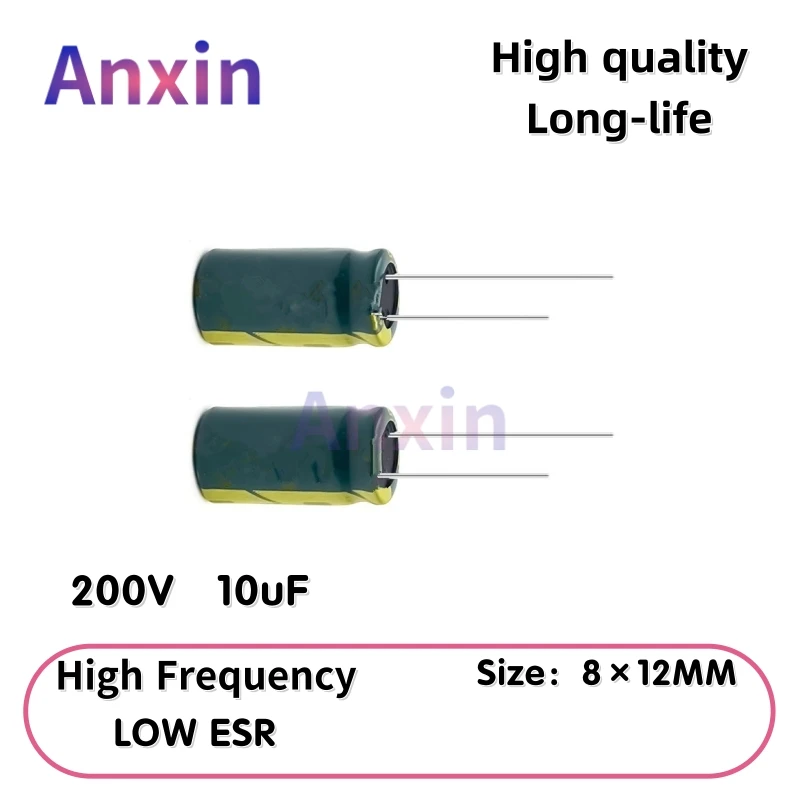 

50PCS 250V10uF Aluminum Capacitor, High Frequency Low ESR 105°C Radial for Power Supply Long-life 8×12MM