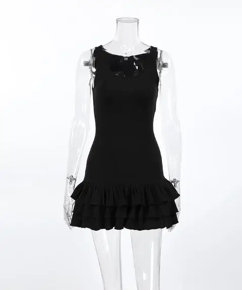 

2026 New Fashionable Commuter Versatile Hot Girl Style Black Pure Desire Temperament U-Neck Tank Top Women's Style