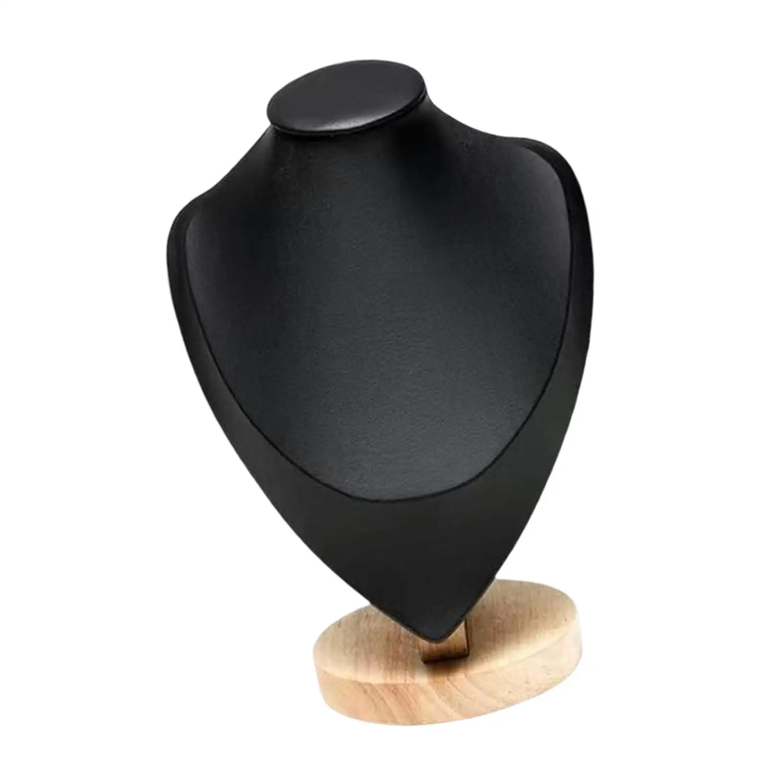 Freestanding Necklace Display Bust Jewelry Holder with Wood Base Elegant Pendant Chain Stand Holder for store Showroom Shelves