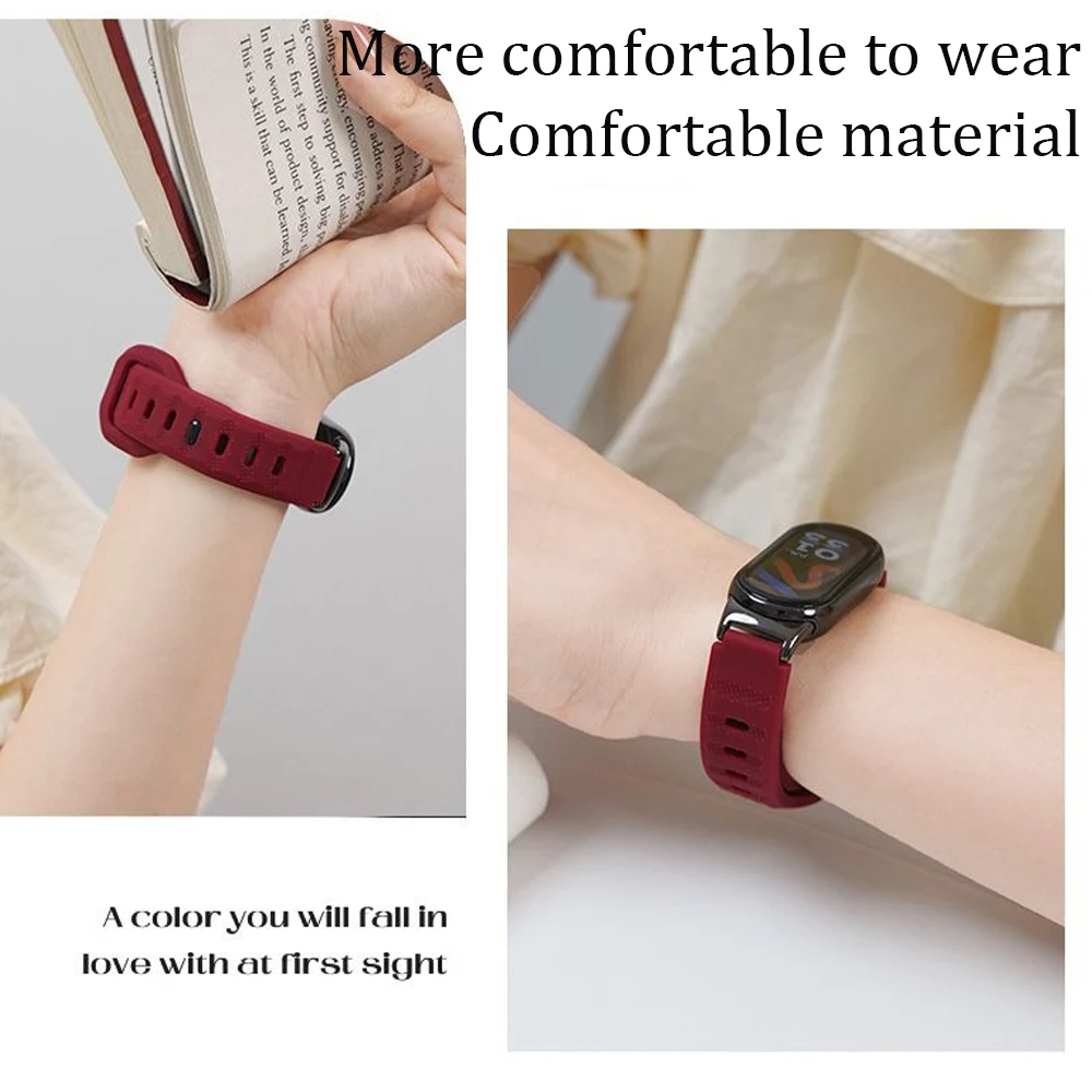 Siliconen band voor Xiaomi Mi Band 9 8 SmartWatch Ademende sportarmband Vervanging polsband voor MiBand 9 8NFC 8 horlogeband