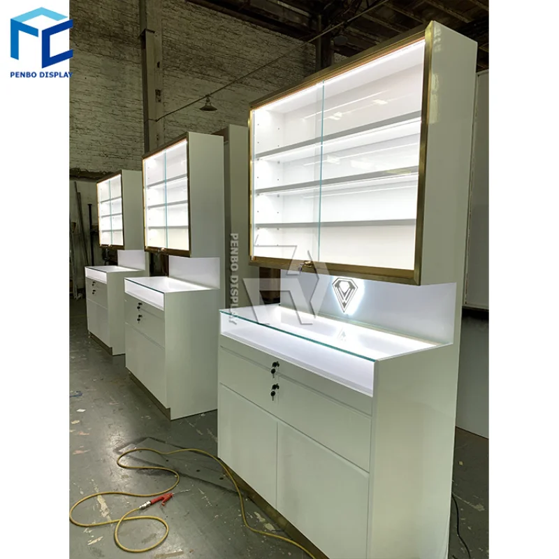 

2025customized.Shopping Mall Modern Jewelry Kiosk Counter Display Simple Jewellery Shop Counter Design