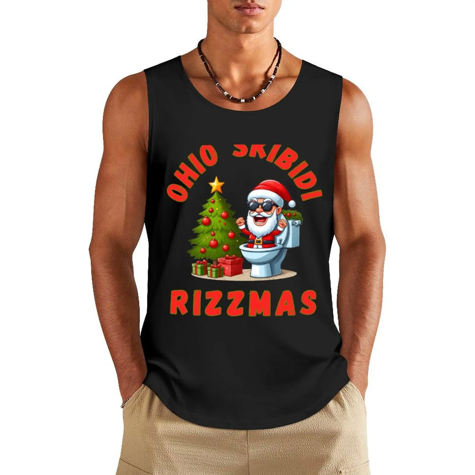 

Ohio Skibidi Rizzmas Funny Christmas Rizz Gyatt Rizz Santa Merry Rizzmas Rizz The Season Tank Top sleeveless vest men