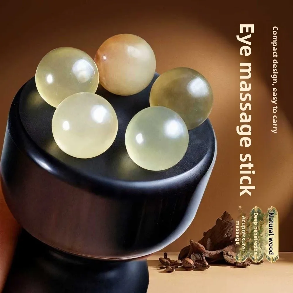 

New Lotus Shape Facial Massager Natural Material Portable Face Massage Stick Smooth Surface Eye Massager Roller Facial Care