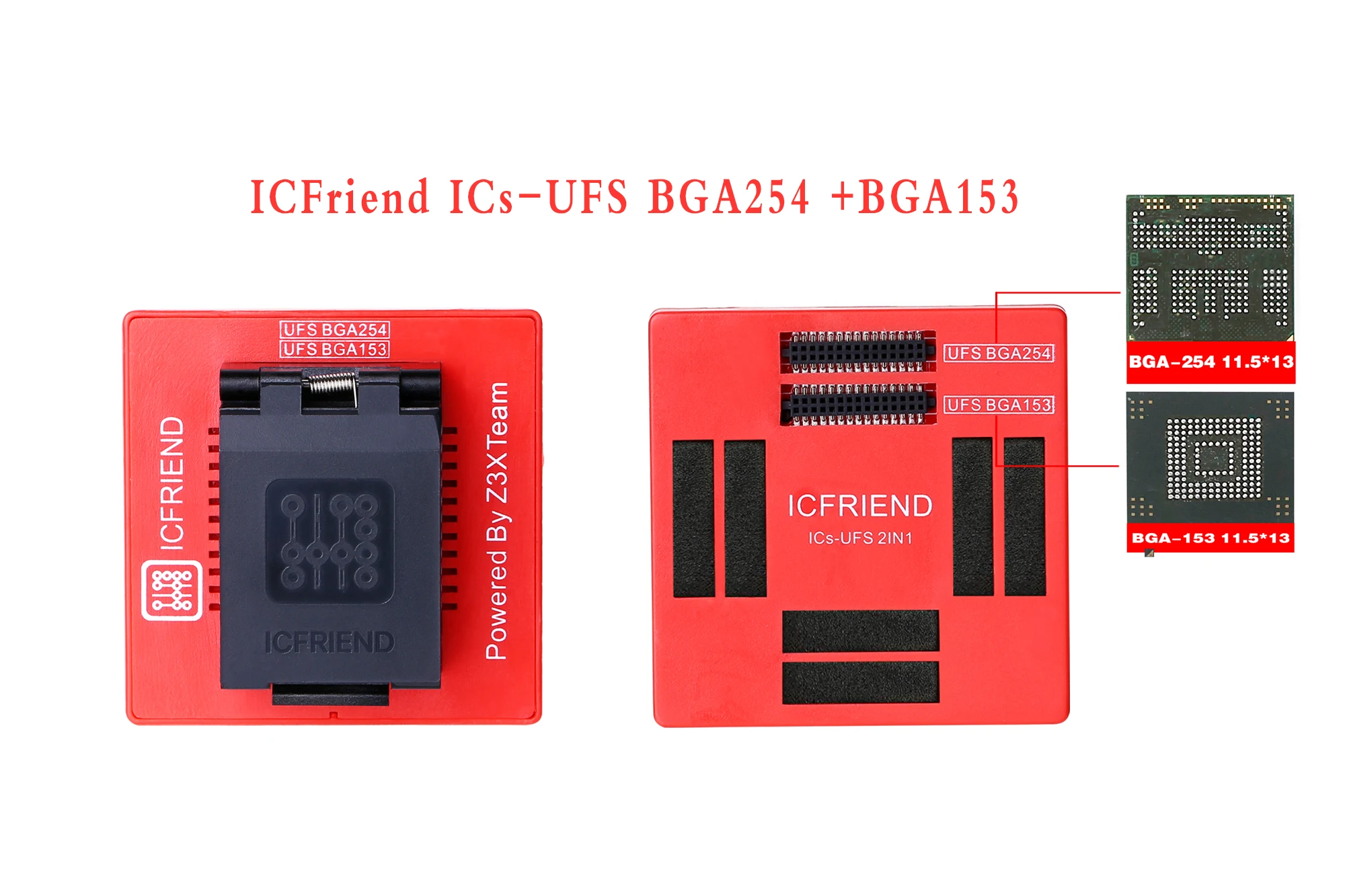 new ICFRIEND 2 in 1 UFS BGA 153/ BGA 254 Socket For Easy Jtag Plus Box