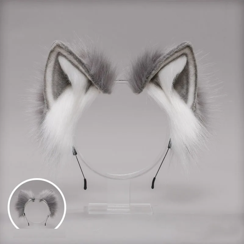 Japanese Lolita Headwear Cat Ear Fox Plush Hair Clips Hair Accessories Hand-made Simulation Beast Ear Hair Band