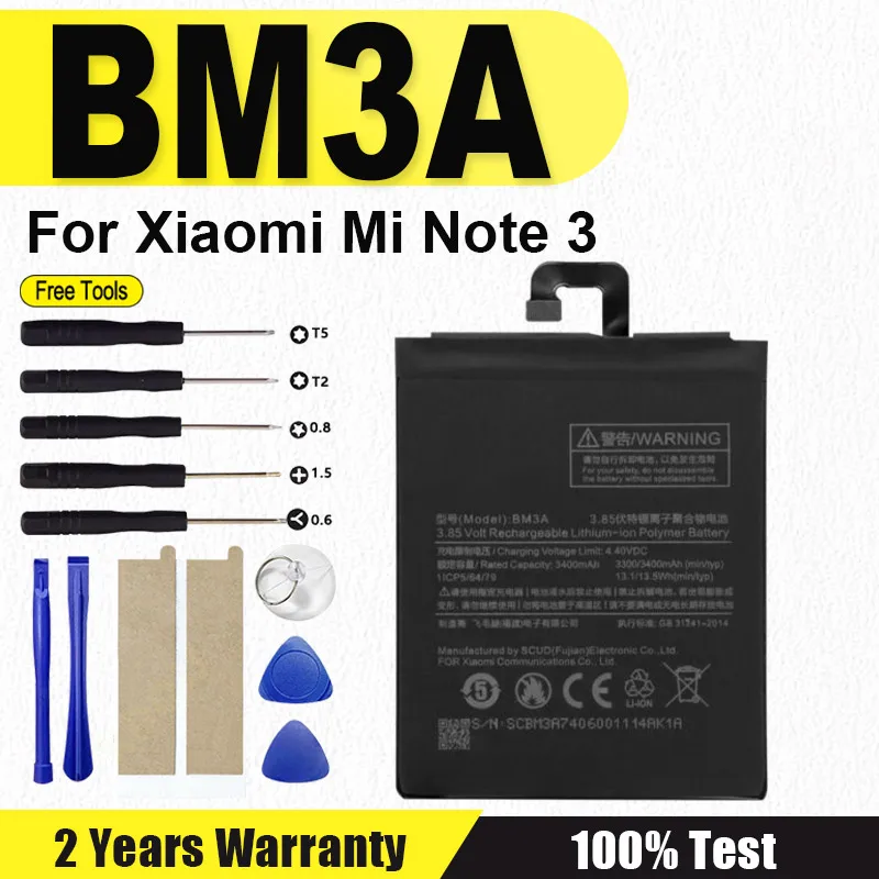 

BM3A аккумулятор для телефона BM3A для Xiaomi Mi Note 3 Note3, сменный аккумулятор 3400 мАч, аккумуляторы для телефона большой емкости + инструменты