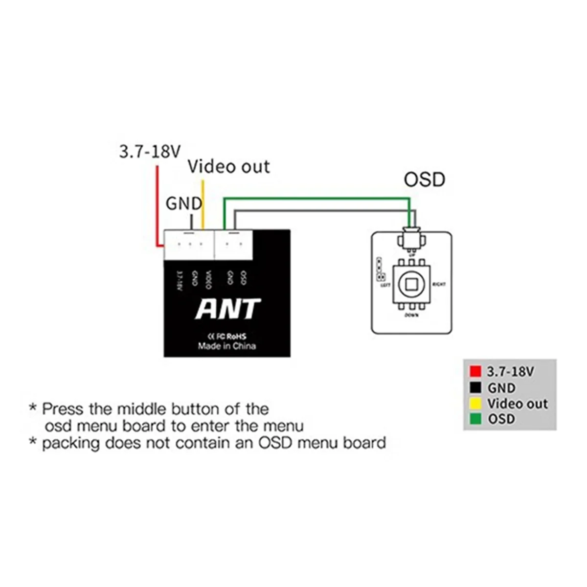 CADDXFPV ANT LITE kamera FPV 1200TVL FOV 165 ° 4:3 NTSC/PAL Nano kamera untuk RC FPV balap Drone Air kendaraan kaya
