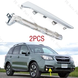 1Pair Car Front Bumper Foglight Foglamp Chrome Decorative Trim Strip For Subaru Forester 2016 2017 2018 57708-SG000 57708-SG010
