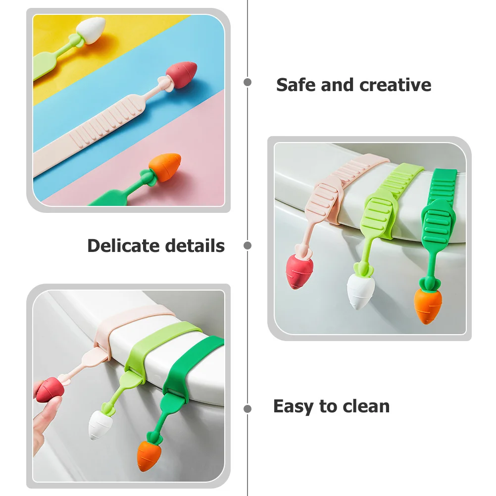 

3Pcs Silicone Toilet Cover Lifter Non Slip Handle for Toilet Seat Bathroom Accessories Protection Tool Bathroom Supplies