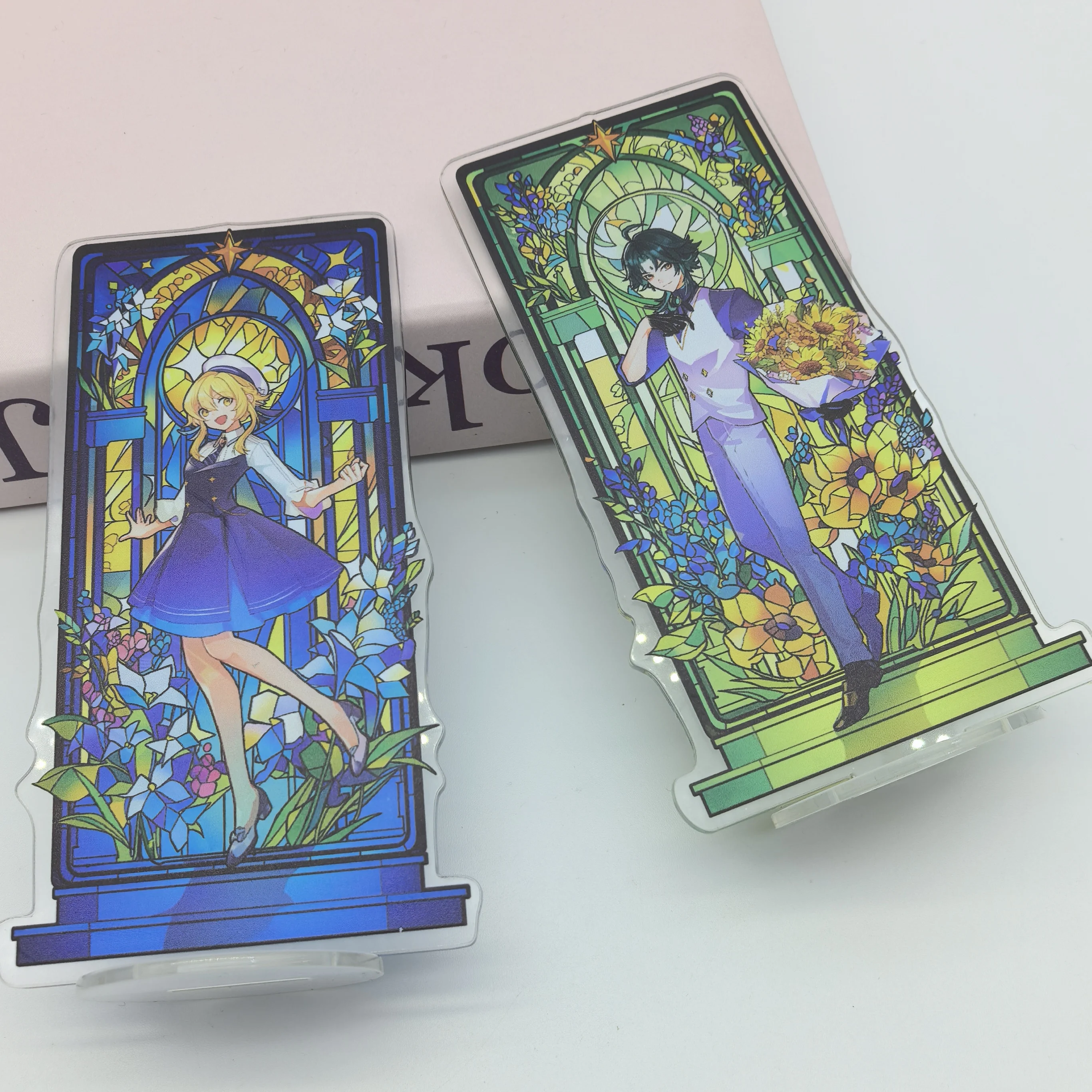 1 قطعة لعبة أنيمي Genshin تأثير شياو Zhongli بطاقة شخصية جميلة تأثيري سطح المكتب الديكور الاكريليك الدائمة لوحة الصبي الهدايا #2