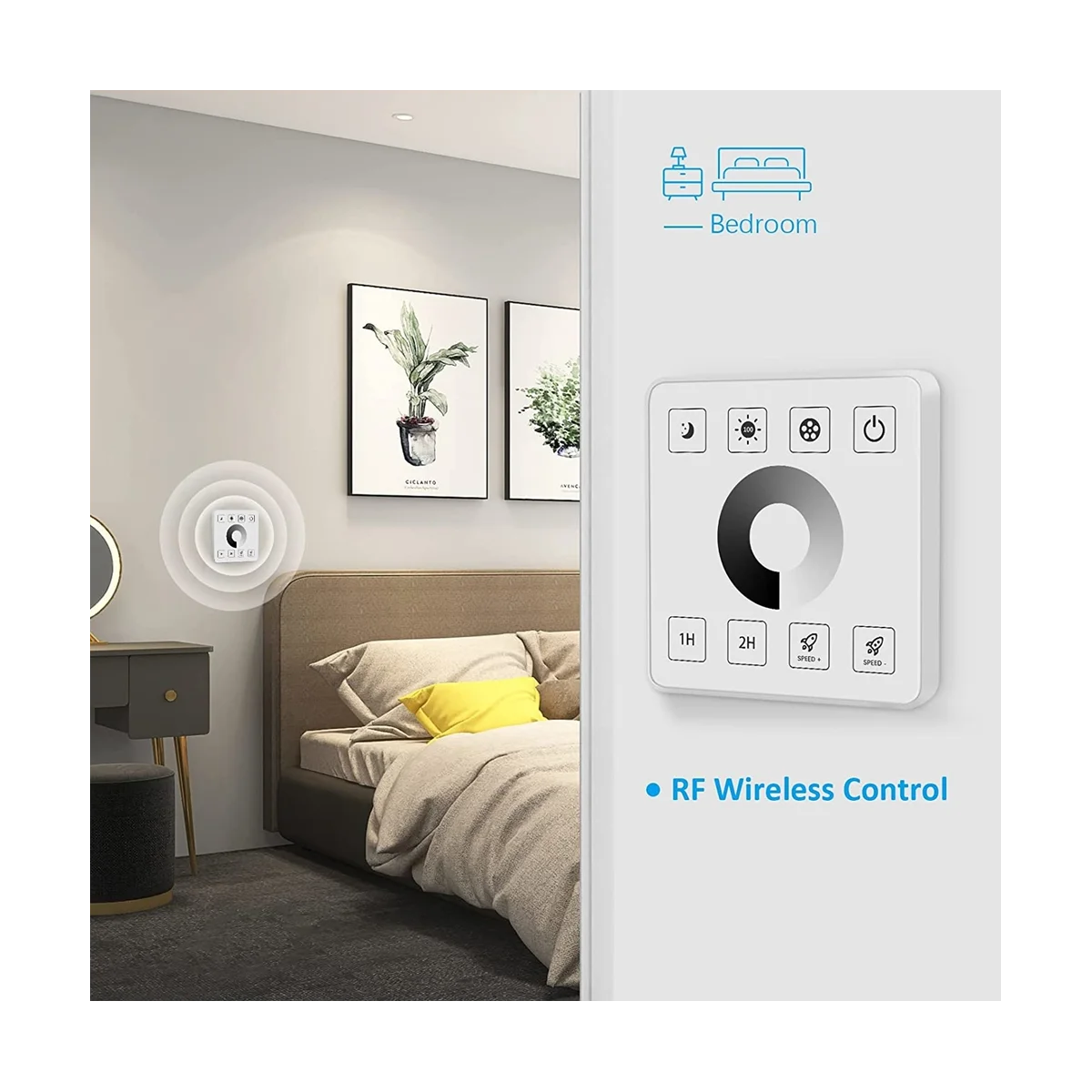 Controllo Dimmer del pannello tattile a parete Wireless RF per l'illuminazione a strisce LED monocolore DC5-24V 30A