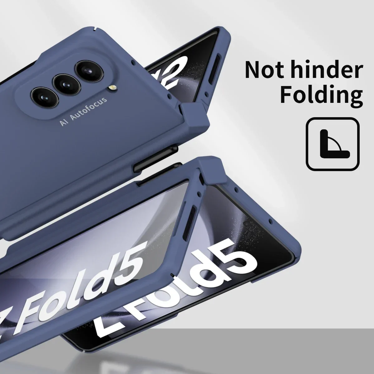 Case For Samsung Galaxy Z Fold 5 5G Pen Slot For Fold5 S Pen Fold Edition Hinge Plastic Cover With Front Screen Protector Glass