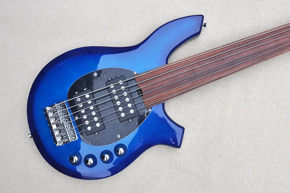 Flyoung Musical Instruments Bass Guitar 6 Strings Electric Bass Guitar Fretless Bass Guitar