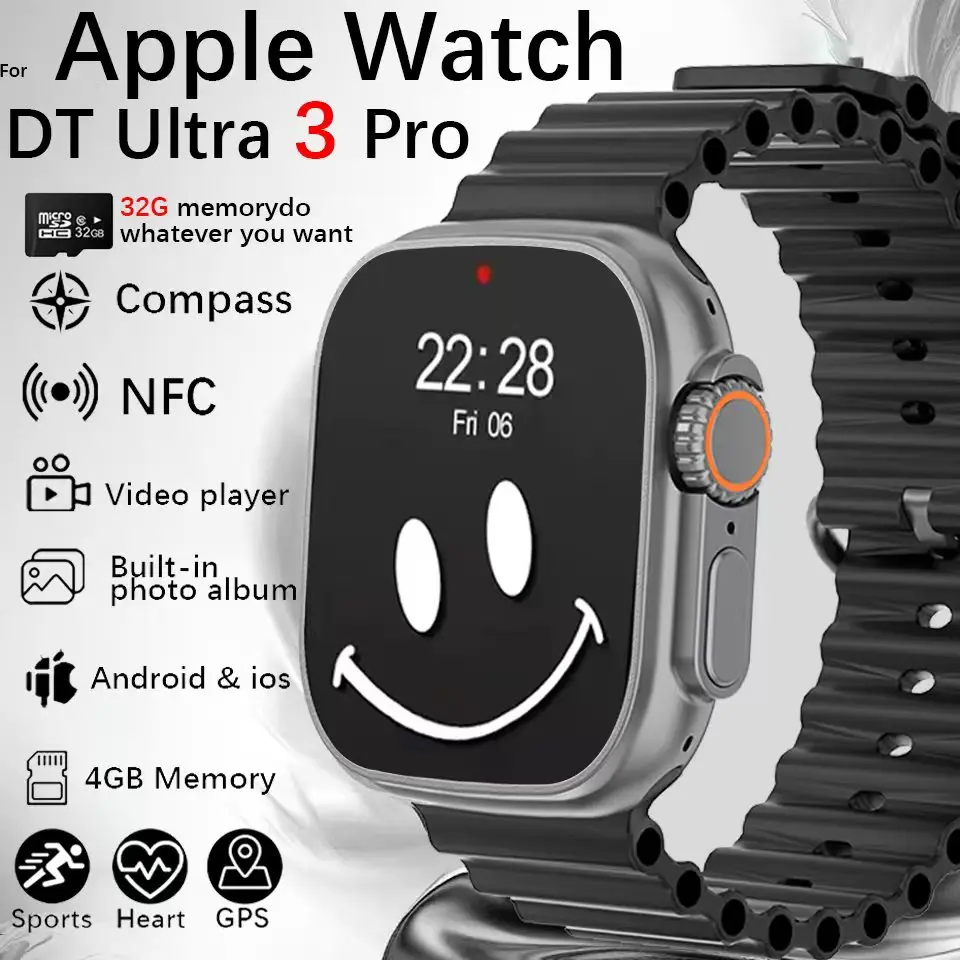 جديد DT Ultra 3 Pro Google GPS خريطة NFC SmartWatch 4GB ذاكرة الموسيقى فيديو بلوتوث دعوة مقاوم للماء SmartWatch أندرويد IOS هدية #1