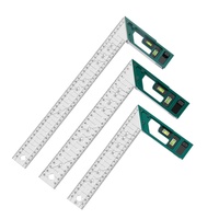 1pc 250/300/400mm 90 Degree Right-Angle Ruler Multi-angle Marking Angle Ruler With Bubble Level For Carpenters Woodworking Tool