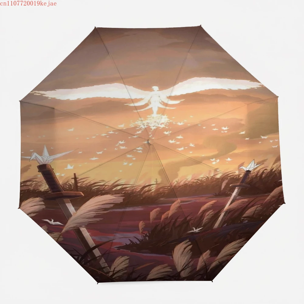 

Зонт NARUTO Uchiha Itachi Serene Angelic Susanoo с дизайном «Теплый закат на поле битвы», защита от УФ-излучения, складной, двойного назначения