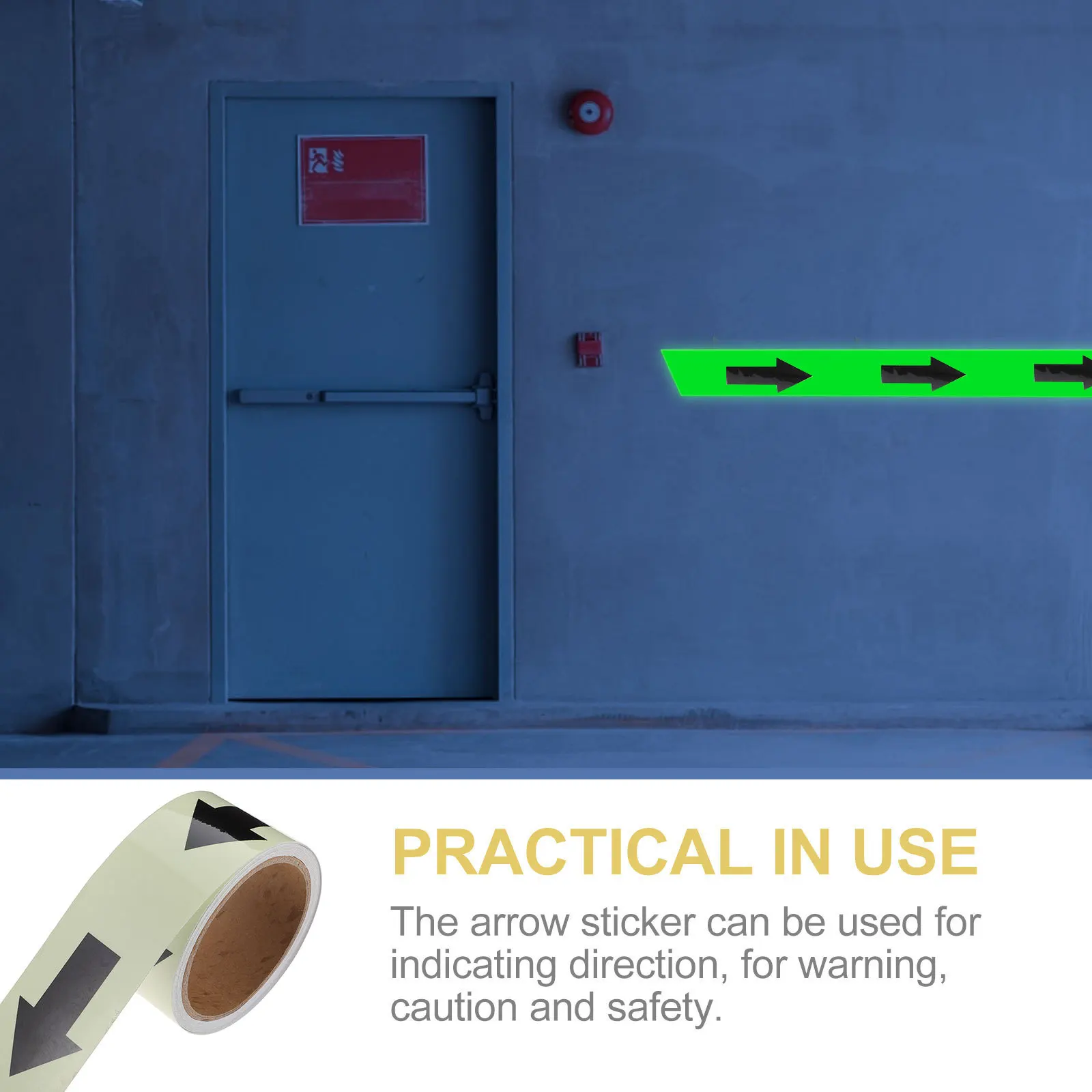

1 Roll Glow In The Dark Luminous Tape Directions Indication Adhesive Sticker For Stairs Warehouses Offices Green Reflective Pvc