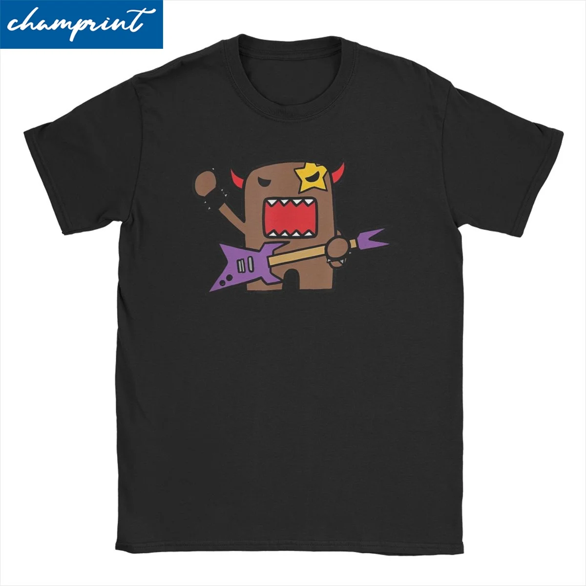 Kawaii Rocker Doll Rock T Shirts Men Women 100% Cotton Fashion T-Shirts O Neck Domo Kun Tees Short Sleeve Tops Graphic Printed