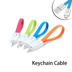 Portable USB Cable Keychain Type C Micro Usb Data Short Cables for Apple Samsung Huawei Xiaomi Mini Key Chain Charger Cord Wire
