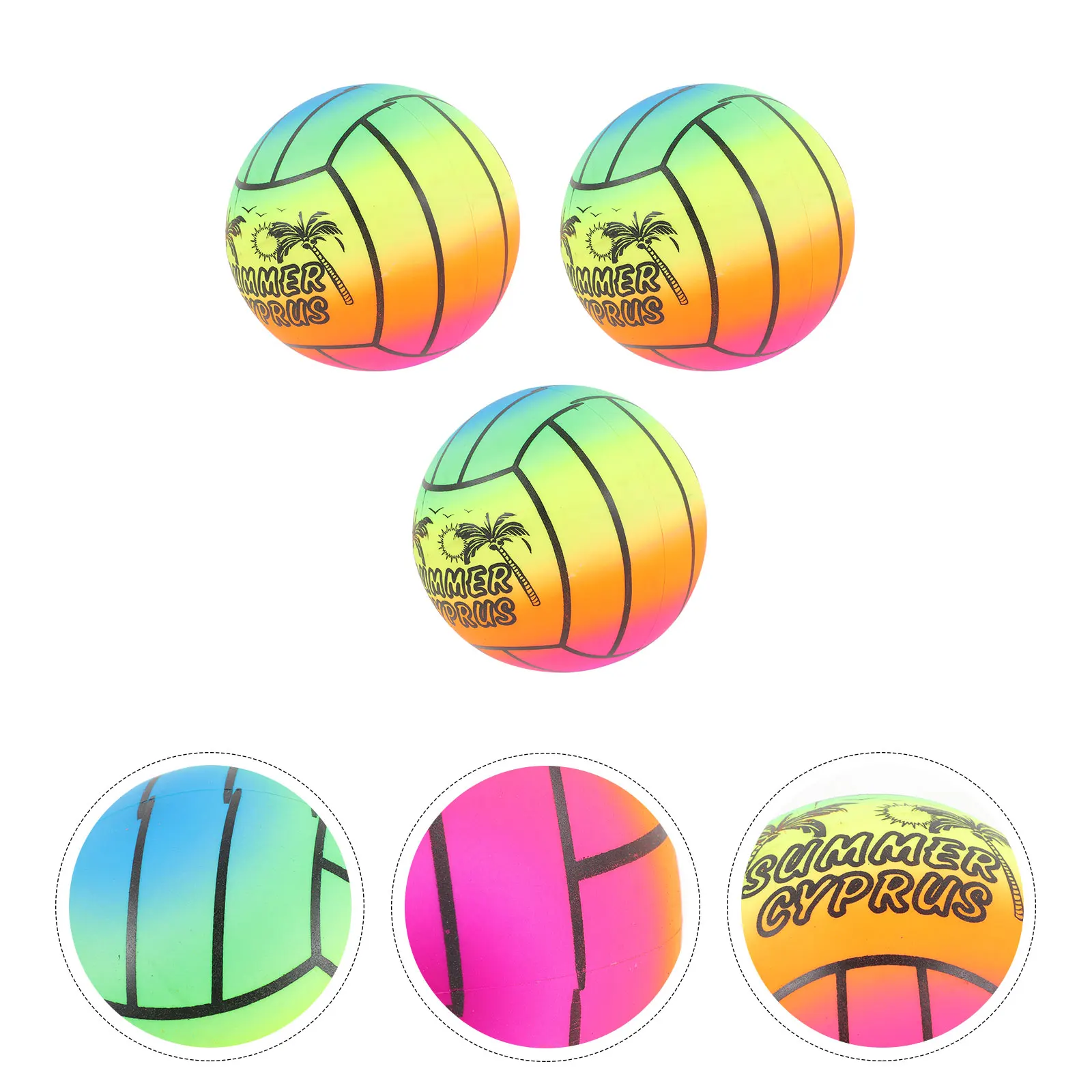 

3 Pcs Rainbow Elastic Balls Bright Colors Kids Toys Soft Playground Training Fun Bounce Games Outdoor Events Gifts