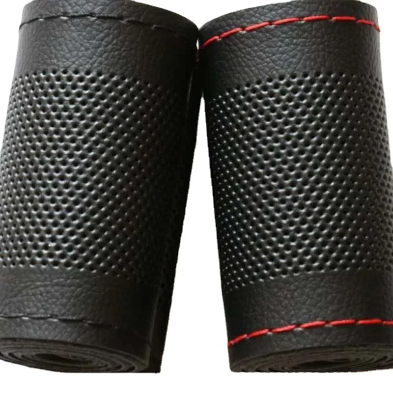 Microfiber leather Car Steering Wheel Cover with Needles Thread DIY Hand sewn 37-38cm Anti-Slip Steer-Wheel Protector