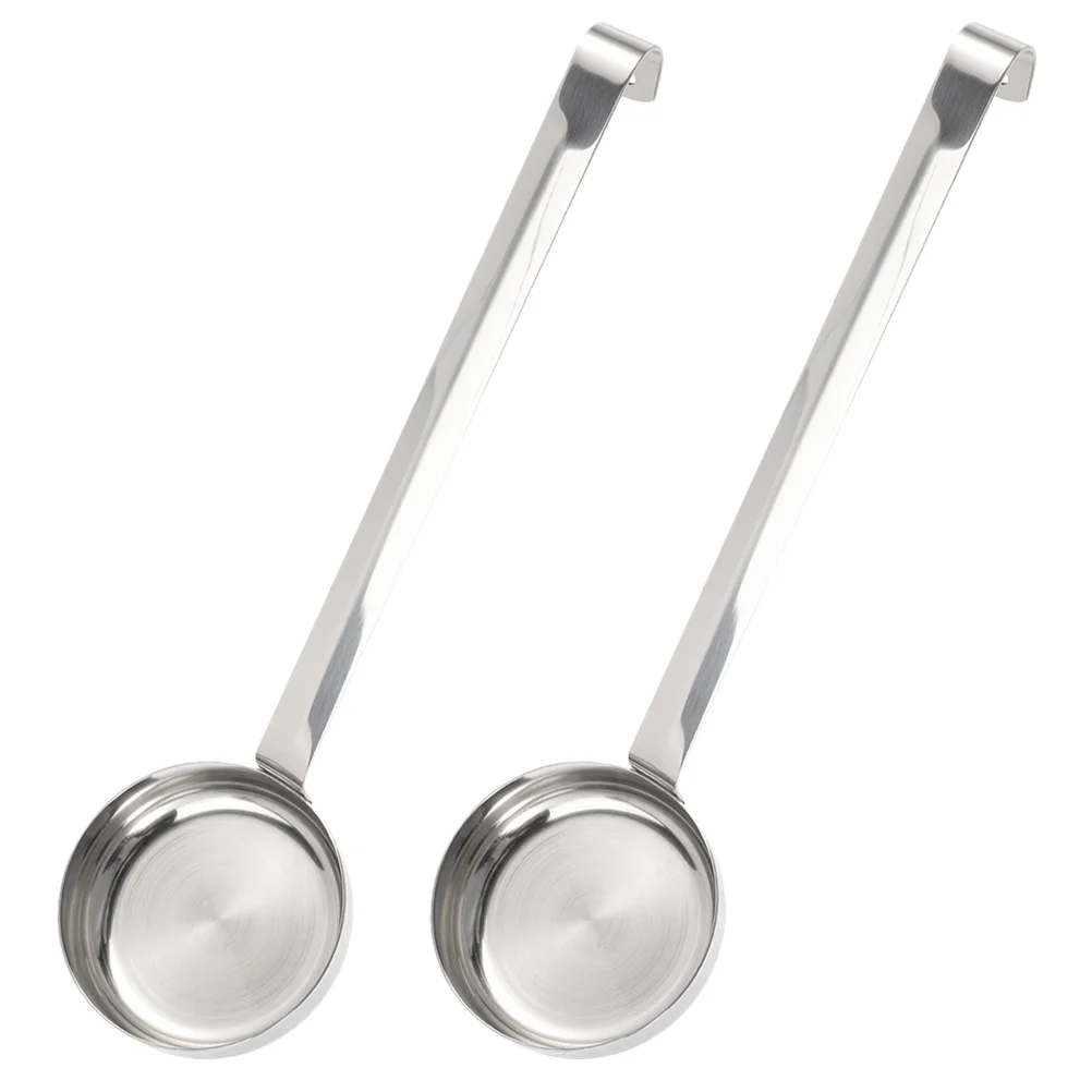 

2 Pcs Ladle Pizza Sauce Spoon Soup Ladles for Serving Stainless Steel Utensils Baking