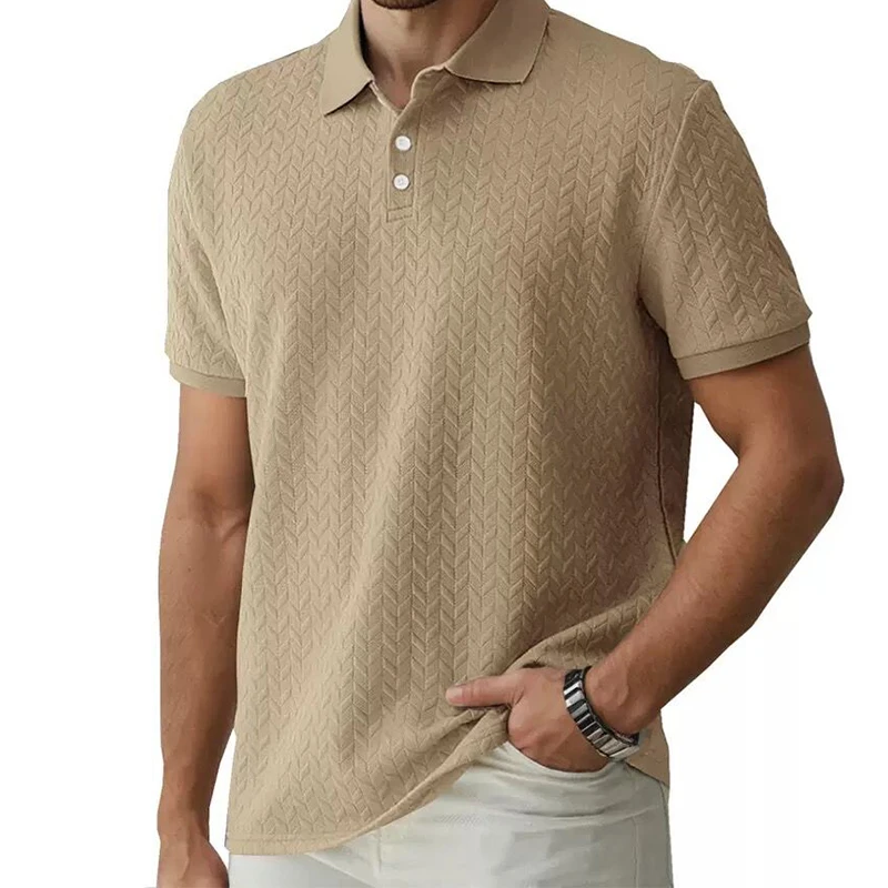 Herren Polo-Shirt Sommer Kurzarm Männliche Polos Streetwear Mann Tops Einfarbig Poloshirt Marke Atmungsaktiv Männlichen Polo-Shirts Männer