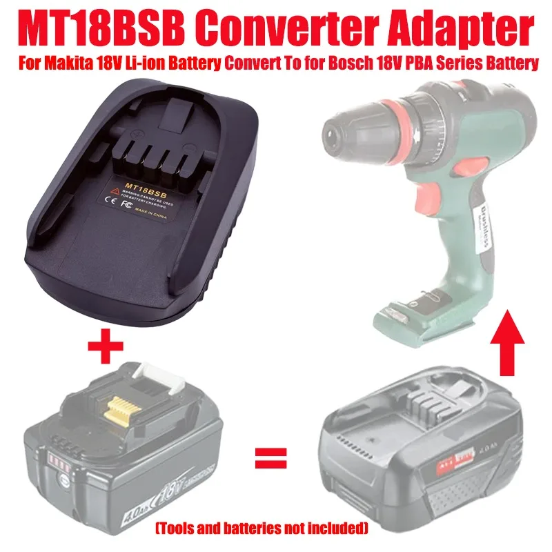 ALASICKA MT18BSB Battery Adapter for Makita 18V BL1830 BL1860 BL1850 BL1840 BL1820 Convert To for Bosch PBA Lithium Power Tools