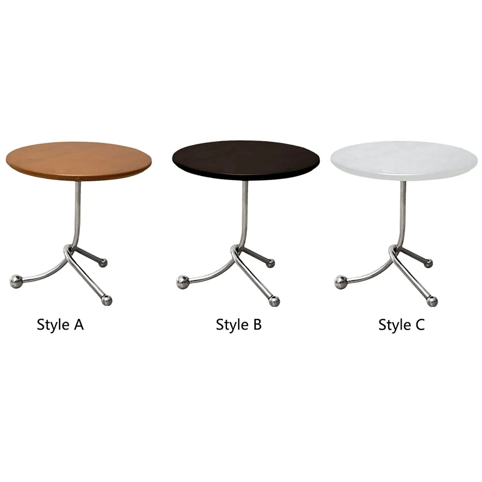 

Small Round Side Table Stainless Steel Frame Furniture Ornament Tea Table for Balcony Bathroom Indoor NightStand Living Room