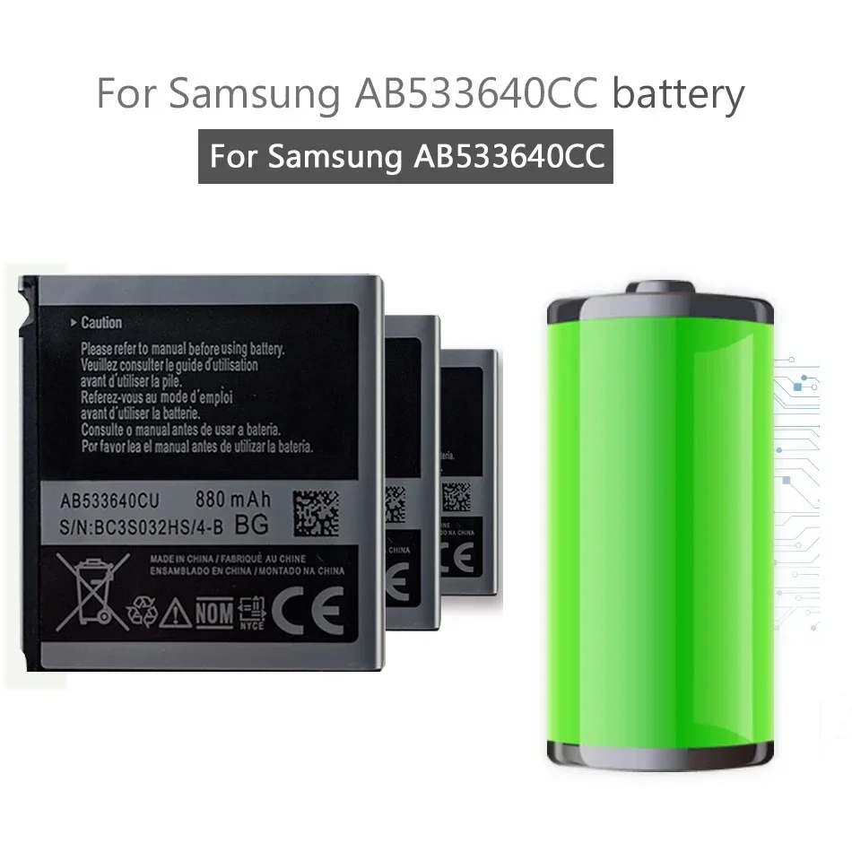 AB533640CC AB533640CU Mobile Phone Battery For Samsung S3600C GT-S3600i S6888 S3710 S3930C S3601 S3601C S5520 S569 880mAh