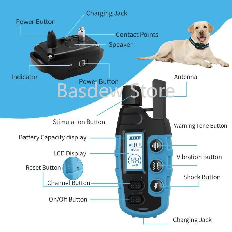 Remote Control Dog Trainer Charging Waterproof Remote Control Automatic Energy Saving Bark Stopper