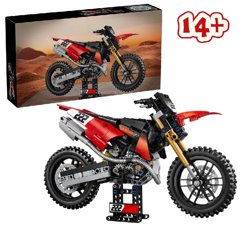 2026 New Technical Racing Motorcycle Off Road Motocross Dirt Bike Model Building Blocks Bricks Christmas Toy For Family Decor