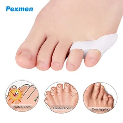 Pexmen 2/4 pçs gel pouco toe almofadas corrector straightener dedo do pé mindinho almofada splint alívio da dor reduzir bolhas de milho e fricção