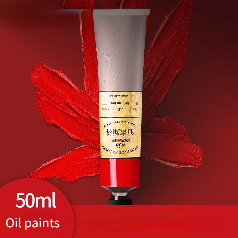 Imagem -02 - Tubo de Alumínio Pintura a Óleo Conjunto 24 Cores Iniciantes Pintura Criação com Seguro Lightfast Tinta Tintura Arte Suprimentos Profissionais 50ml