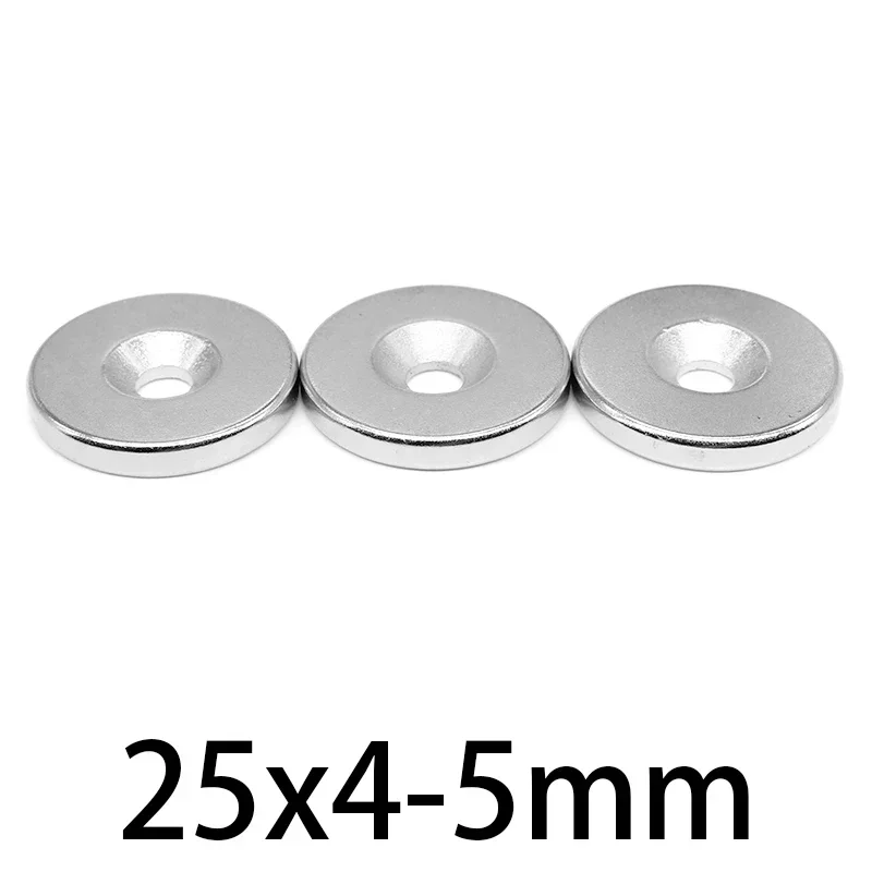 5/10PCS Round Countersunk Neodymium Magnet Hole N35 Strong Permanent Magnets Disc 25x4-5 25x5-5 25x6-5 25x8-6 25x10-6mm