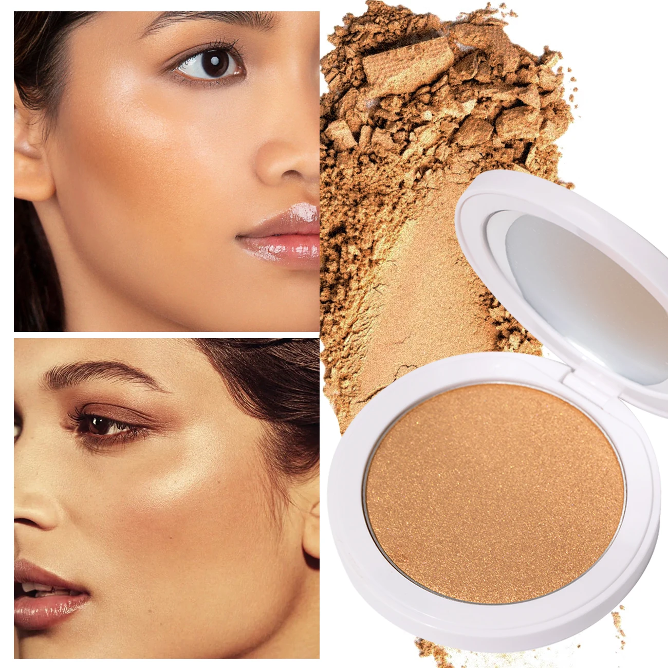 Sun Kissed Pressed Powder Contour Palette  6-color Matte+Shimmer High Pigment Silky Smooth Contour Palette Facial bronzer&highli