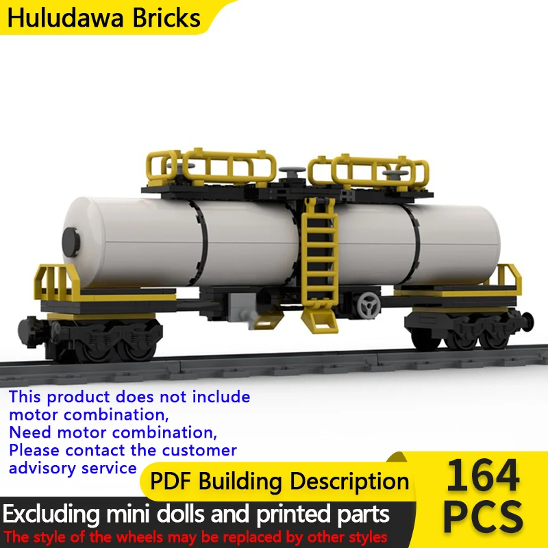 

City Car Model MOC Building Bricks Railway Wagon Tank For Fuel Modular Technology Children Holiday Gifts Assemble Toys Suit