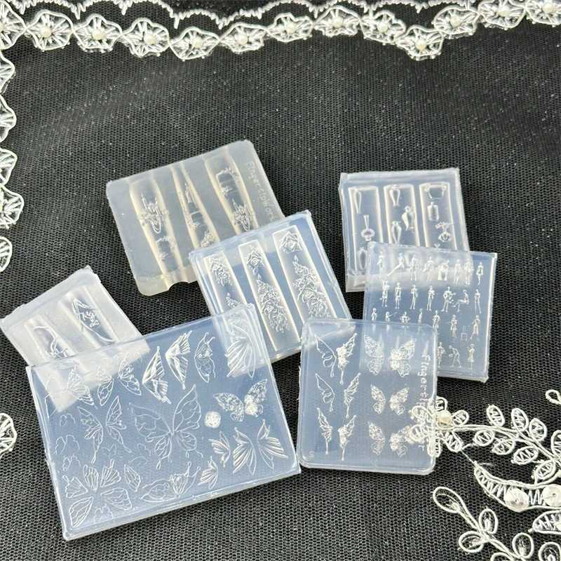 Silicone Nail Mold Flower Butterfly Shape Nail Decorations Nail Carving Nail Salon DIY Stereoscopic Manicure Tools