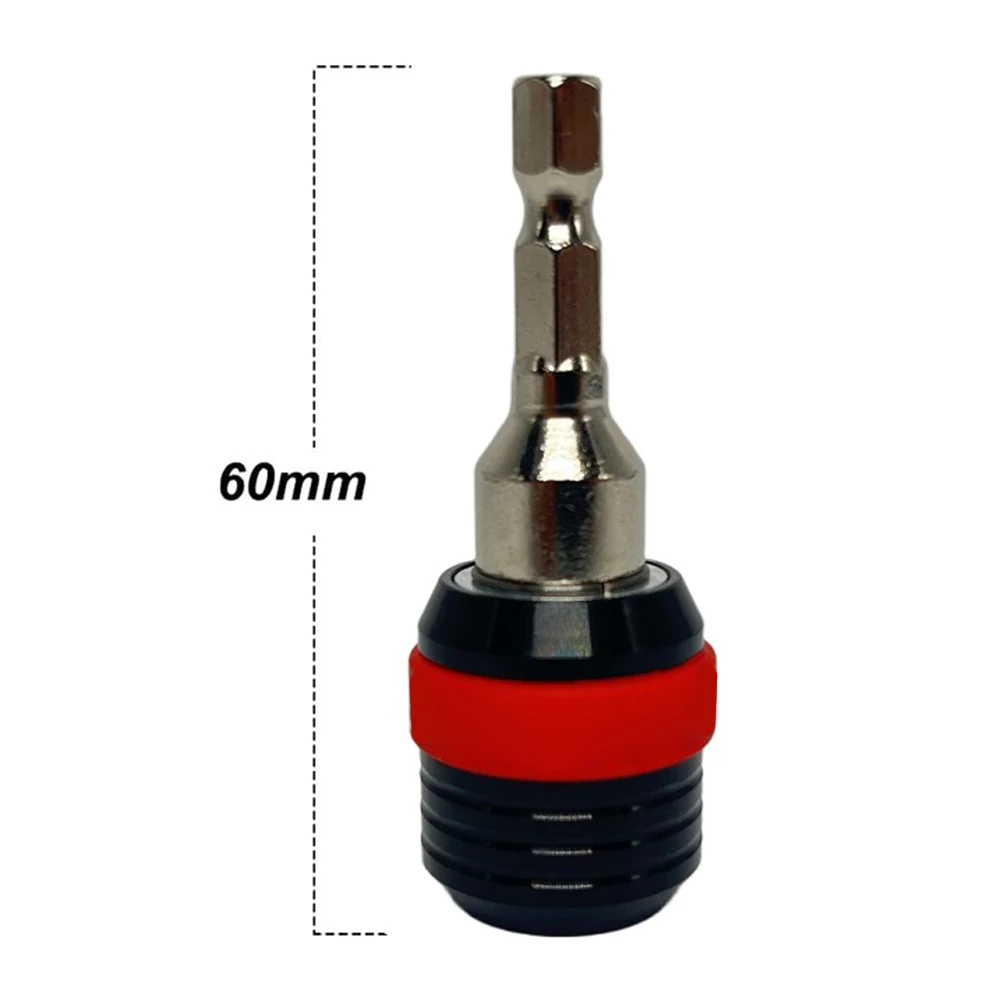 Carbon Steel Bit Holder 60mm Hex Shank Quick Coupling 1/4 Electric Holder Drill Chuck Adapter Single-headed Screw Extractor Tool