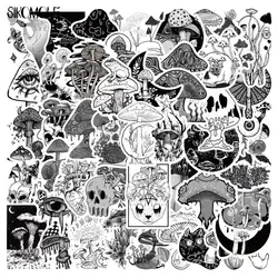 10/30/50PCS Cartoon Gothic Black And White Graffiti Stickers Horror Mushroom DIY Toy Skateboard Diary Pegatinas Decal Sticker F5