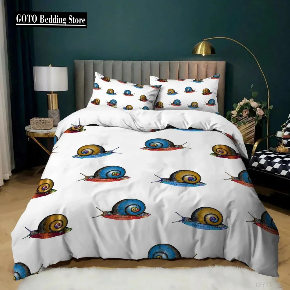 

3D Bedding Set For Snail Digital Print Cute Little Snail Winter Duvet Very Warm 220x240 Kids/Child/adult/quilt Cover Comfortable