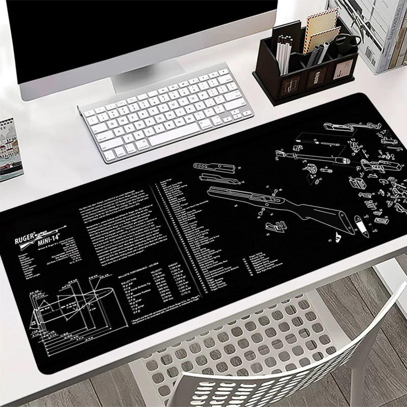 

Colorful Mousepad Gun Design Computer Mouse Pads Keyboard Pad Office Carpet Table Mat Desktop Waterproof 90x40 Soft Mouse Pad