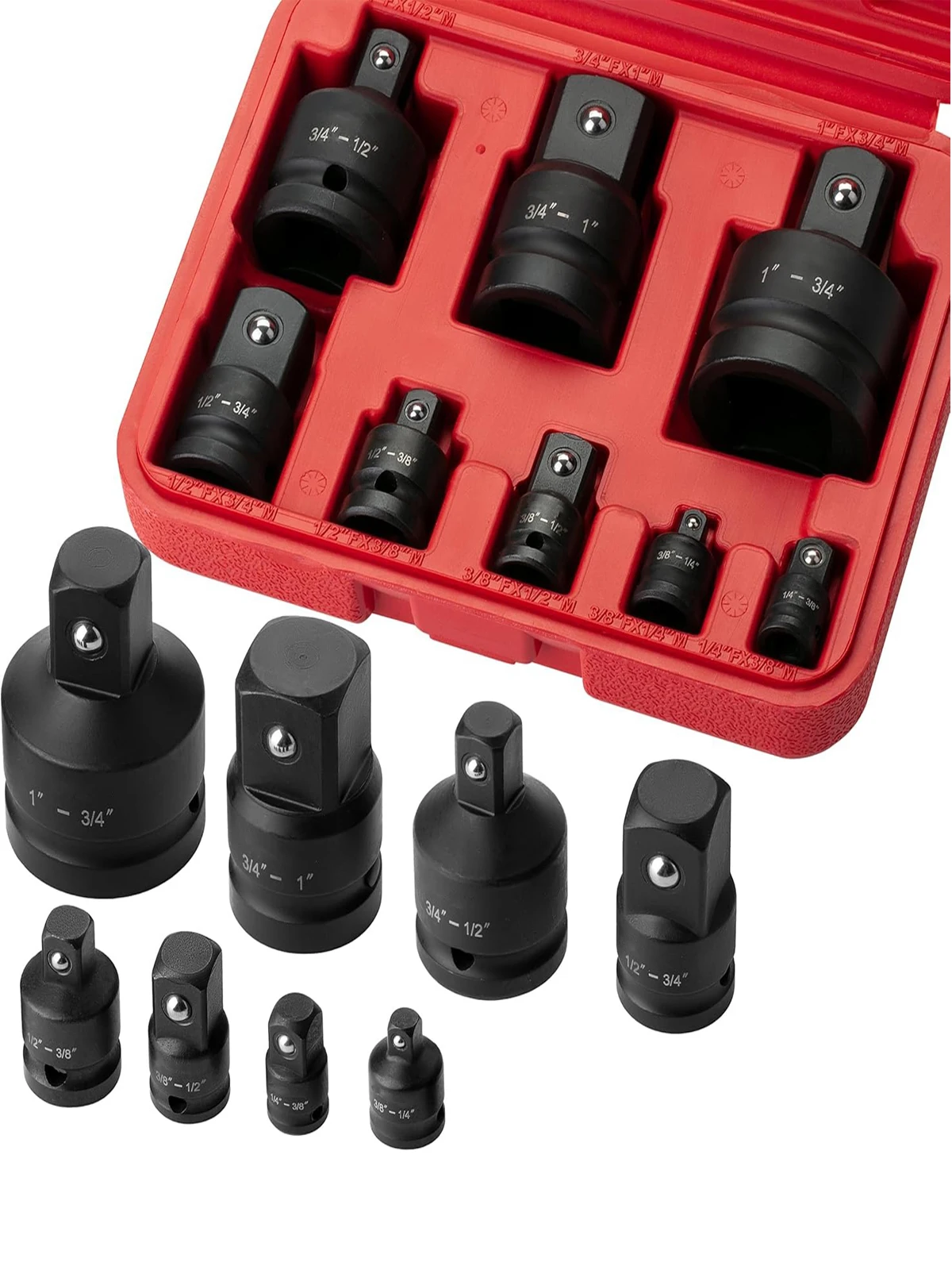 4/6/8/10/12-teiliges professionelles Schlagschrauber-Adapter-Set 1/4 3/8 1/2 3/4 Zoll Vierkant-Adapter-Reduzierstück Schraubenschlüssel-Werkzeug