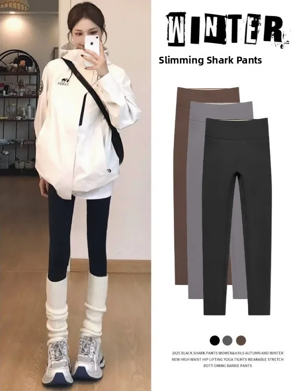 

Брюки для йоги с высокой талией на подкладке, женские утягивающие узкие брюки Bla ark, зимние брюки для верхней одежды, эластичные брюки с контролем живота