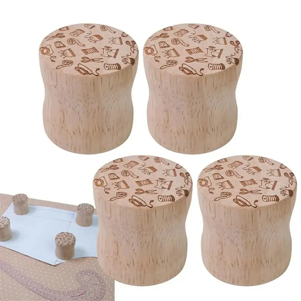 Échantillons de poids de couture ronds en bois, coupe de motifs, accessoires de couture, B