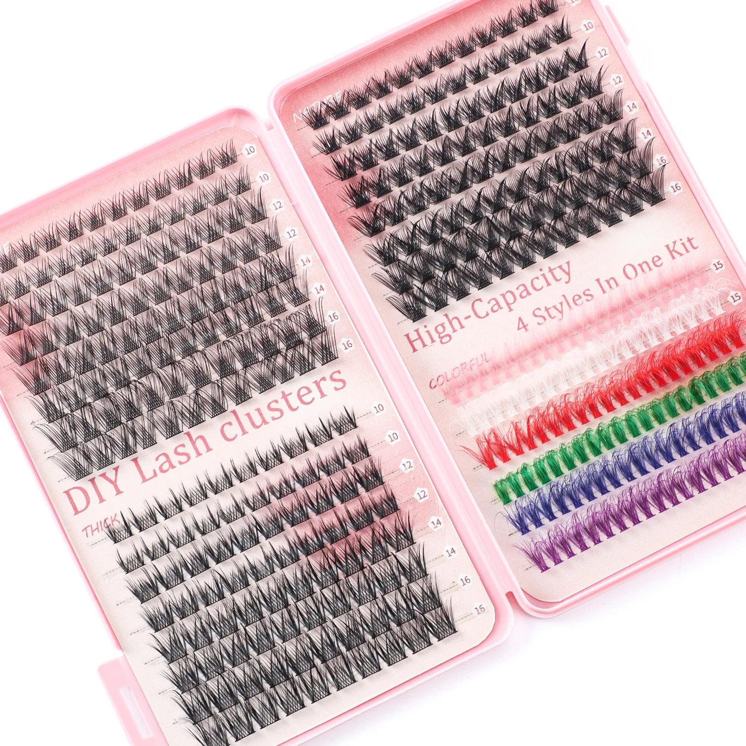 DIY Segmented Colored Hair 4 Mixed Large-capacity Single-tuft Eyelash Book Family Photo Eyelash Set