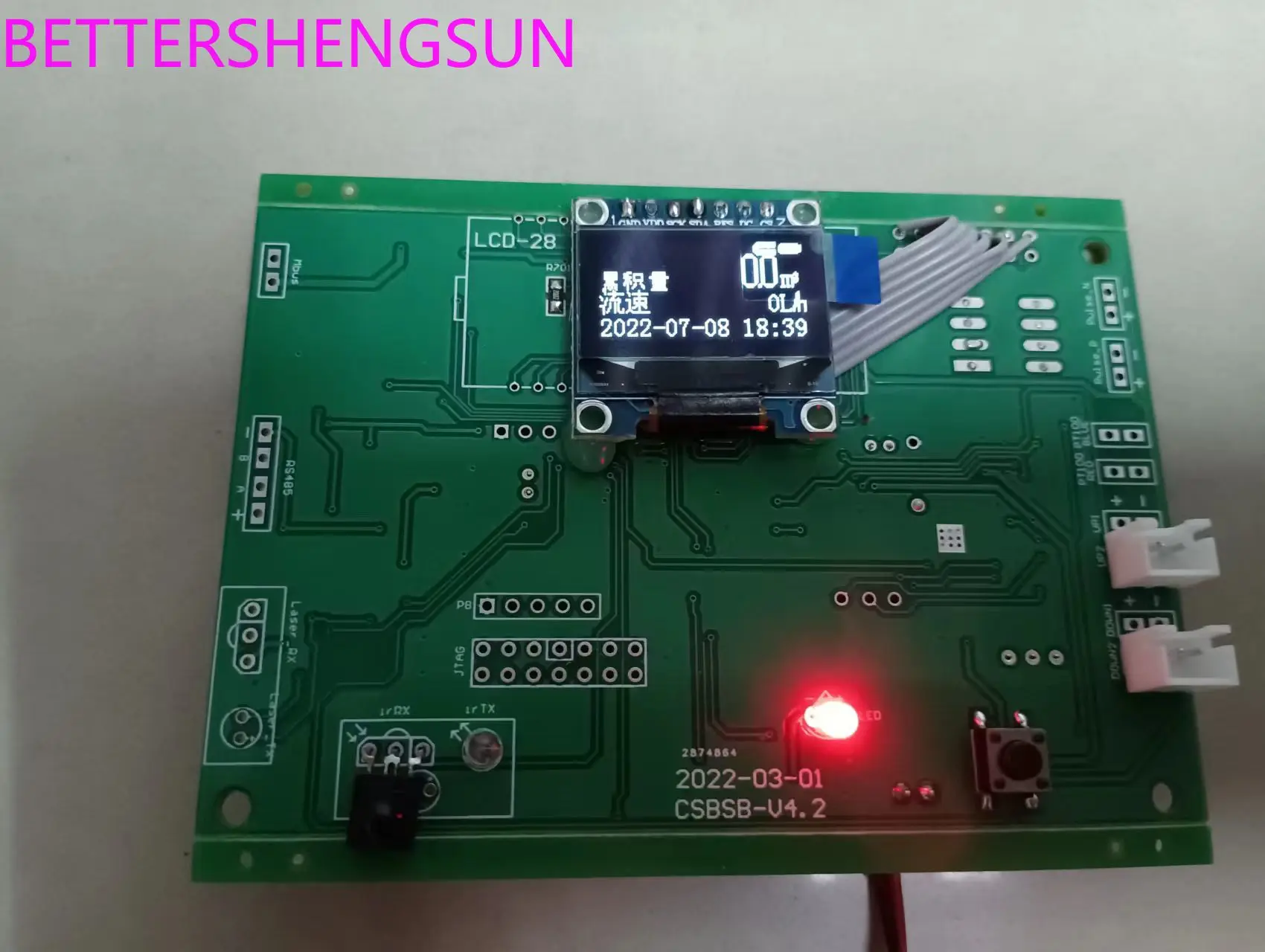 TDC-GP22 ultrasonic water meter debugging development board, with LCD display