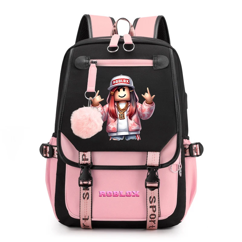 

Cute Roblox Character Print Girls School Backpack for Teen Students Lightweight Durable Bookbag